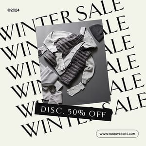 Photoshop Winter Sale Discount Fashion Instagram Post