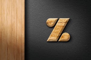 Photoshop Z Engraved Wood Logo Mockup