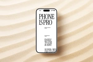 Photoshop iPhone Mockup on Textured Sand