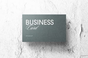 Photoshop Business Card Mockup on Wall