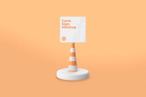 Photoshop Cone Sign Mockup