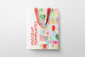 Photoshop Flat Lay Paper Shop Bag Mockup