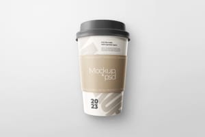 Photoshop Flat Lay To-Go Coffee Cup Mockup