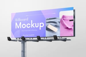 Photoshop Left View of City Billboard Mockup