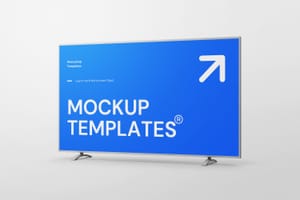 Photoshop Left View of HD TV Mockup