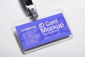 Photoshop Id Card Mockup With Plastic Cover