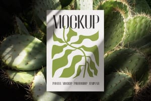 Photoshop Poster Mockup on Prickly Pear