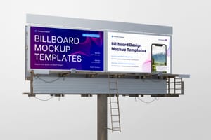 Photoshop Right View of Double Billboard Mockup