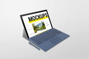 Photoshop Right View of Modern Laptop Mockup