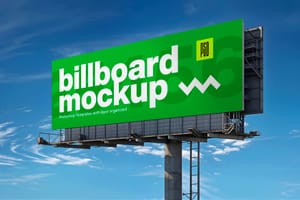 Billboard Mockup on Sky Background