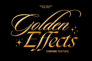 Photoshop Chrome Golden Text Effects