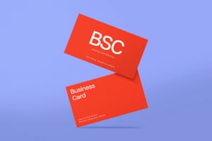 Photoshop Floating Business Card Mockup