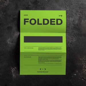 Photoshop Folded Paper Poster Mockup