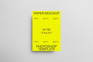 Photoshop Minimal A4 Paper Mockup