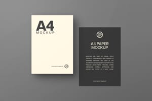 Photoshop Minimal A4 Paper Set Mockup