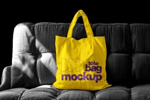 Photoshop Totebag Mockup on Sofa