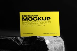 Stand Business Card Mockup On Stone