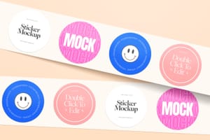 Photoshop Sticker Tape  Mockup