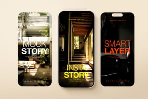 Story & iPhone 16 Mockup in Warm Beige Background