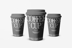 Photoshop Three Coffee Paper Cup Mockup