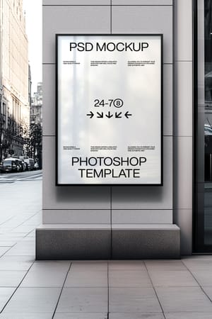 Photoshop Billboard Glass Mockup