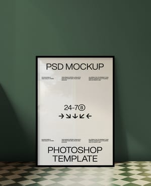 Photoshop Glass Reflection Poster Frame Mockup