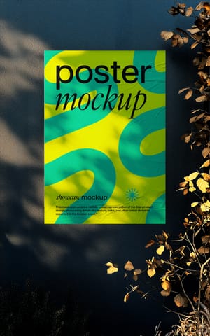 Photoshop Glued Poster Mockup