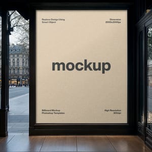 Photoshop Poster Mockup on Storefront