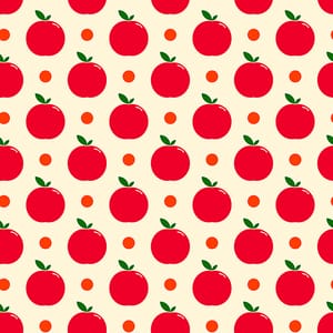 Red Apple Seamless Pattern