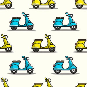 Scooter Seamless Pattern