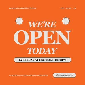 We're Open Today Serene Luxe Instagram Post