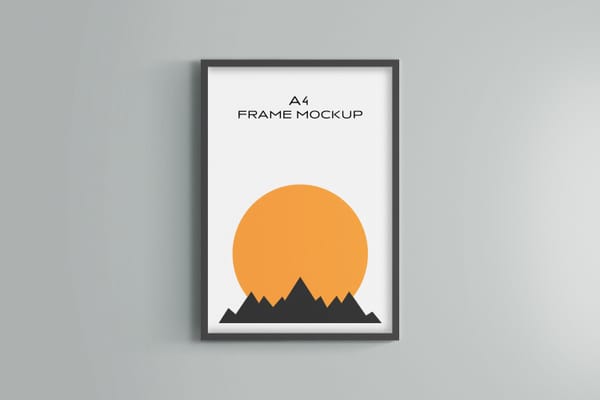 Sun Framed A4 Poster Mockup