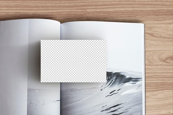 PNG Business Card On Book Mockup