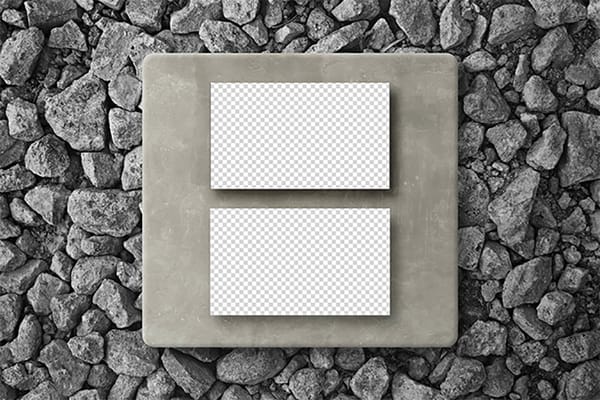 PNG Business Card On Stone Background