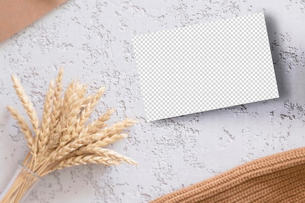 PNG Business Card On Wall Texture With Weat Mockup