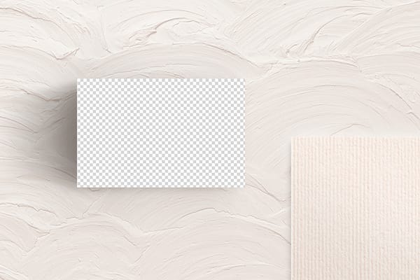 PNG Business Card On White Wall Plaster Texture Mockup