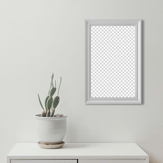 PNG Frame Above Table With Vase Mockup