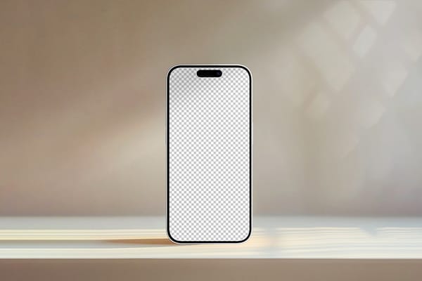 PNG Aesthetic Minimal Stand iPhone Mockup