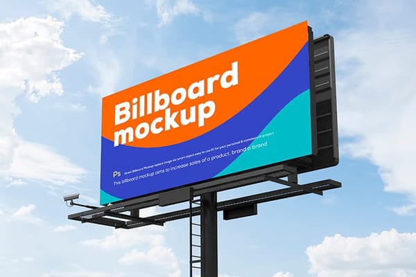 Photoshop Billboard Mockup With Sky Background