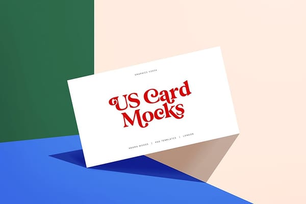 Photoshop Bold Retro Color US Card Mockup