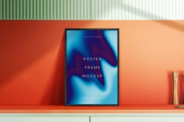 Retro Interior Poster Frame Mockup