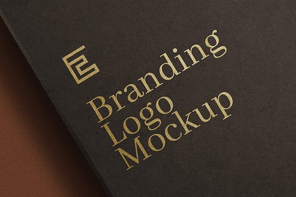 Photoshop Branding Close Up E Logo Mockup