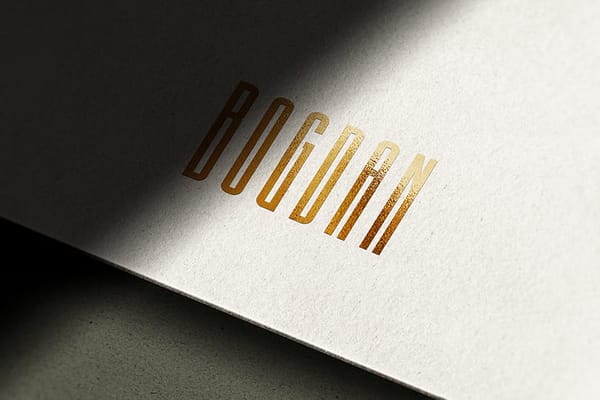 Branding Gold Paper Logo Mockup