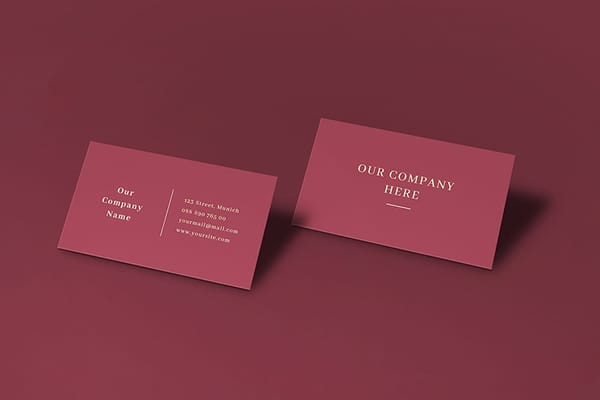 Branding Red Business Card On Red Background