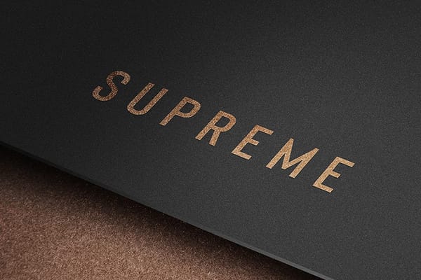 Photoshop Branding Supreme Copper Paper Logo Mockup