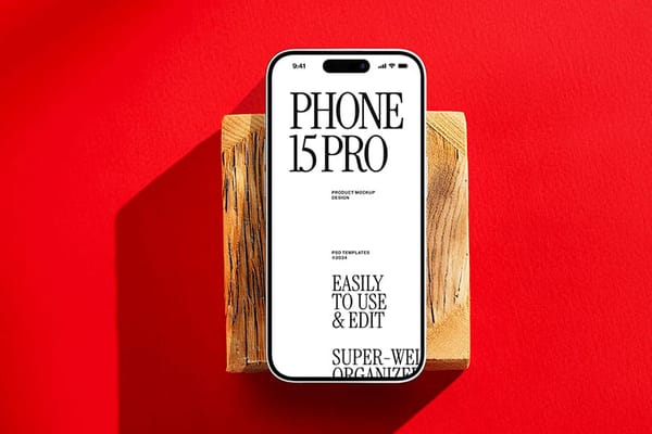 Photoshop Branding iPhone Mockup on Wooden Cube