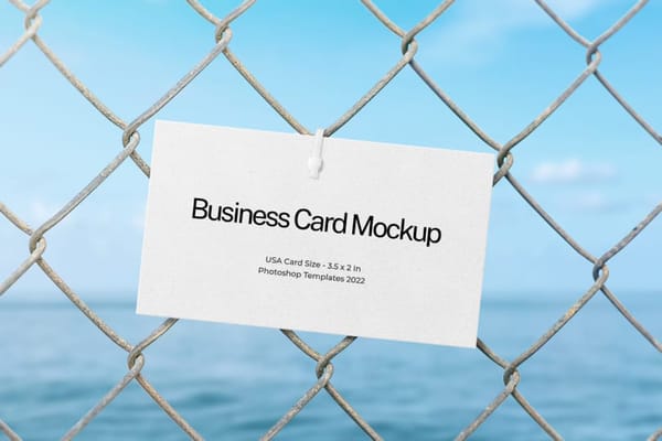 Photoshop Business Card Mockup on Fence