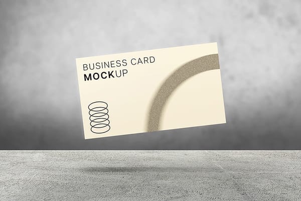 Business Card Mockup On Rough Wall Background