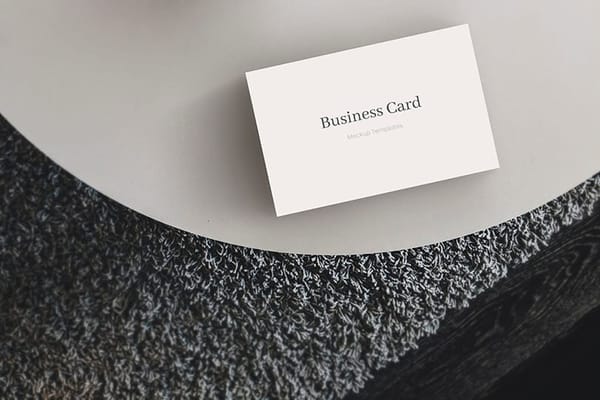 Photoshop Business Card Mockup on Black Carpet Surface