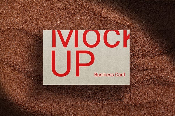 Business Card Mockup on Brown Sand Texture